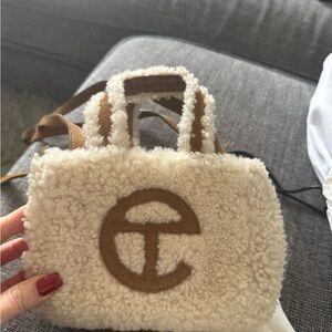 Telfar Tan Shearling Mini Bag